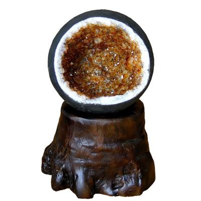 China China Natural Medium Home Decoration Crystal Citrine Geode For Sale for sale