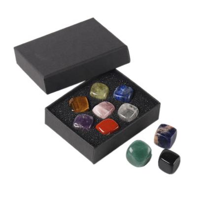 China Natural China Tiger Eye Crystal Quartz Healing Stones Chakra Gift Set for sale