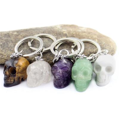 China 2020 China New Product Ideas Reiki Healing Quartz Crystal Skulls Custom Keychain for sale