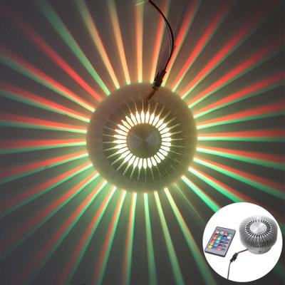 China Bedroom Modern Remote Control Home Living Room Hotel RGB 5w Indoor Decorative LED Wall Light for sale