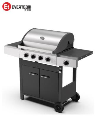 China Customized Easily Assembled 4 Burner BBQ Weber Grill Stainless Steel Outdoor Cast Iron Gas BBQ Grills for sale