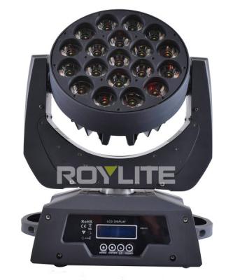 China 19 x 12w Multi RGBW 4 in 1 Led Moving Head Wash Bright Beam Big Lens Angle 8° for sale