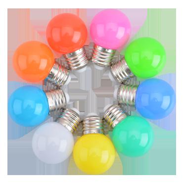 China Colorful Decoration G45 E27 1W LED Color Light Bulb for sale