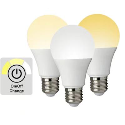 China Residential Three Color Changing Through Switch 9w LED Bulb 3000K 4000K 6500K E27 Lamp for sale