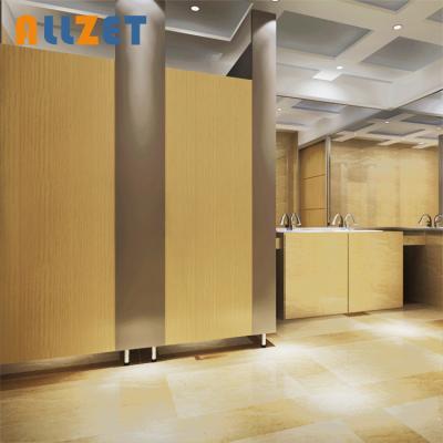 China Allzet 12mm hpl phenolic resin panel traditional waterproof wooden toilets divide compact public toilet compartment for sale