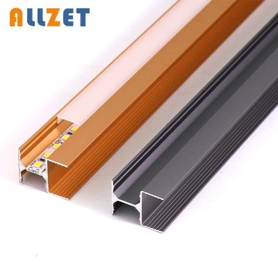 China Decorations Allzet Aluminum Led Profile Two Directions Glowing Led Wood Shelf Light For 18mm Wood Shelf for sale