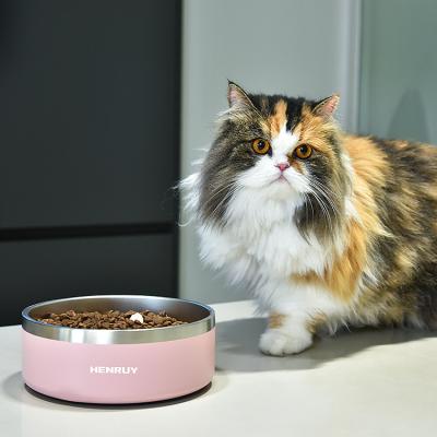 China Wholesale Non-slip Modern Double Stored Wall Pet Feeding Bowls For Cats And Dogs for sale