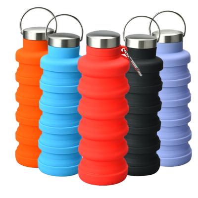 China Best Viable Selling Outdoor Travel Around Collapsible Silicone Folding Water Bottle for sale