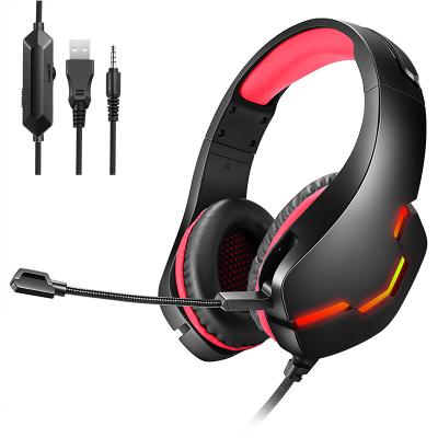 China 3.5 + USB Factory New Computer Cable Camouflage PS4 Gaming Headset RGB Luminous E-sports Music Phone for sale