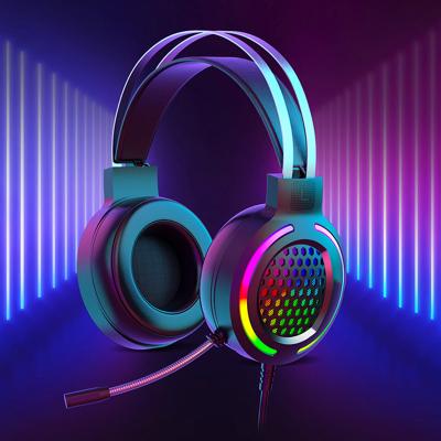 China New Luminous head-mounted head-mounted cable headphone headband headphone sports gaming mobile phone live broadcast for sale