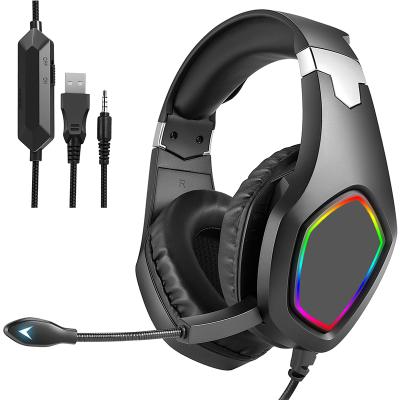 China Hot Selling Headband Onikuma K20 Edging - Sound PC Laptop Gamer Wire RGB Gaming Headset With Microphone for sale