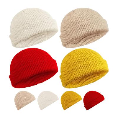 China Factory Price Solid Color COMMON Unisex Winter Knitted Hat Winter Beanie for sale