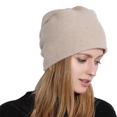 China 100%Cashmere Anti-wrinkle Warm Winter Sweater Hat For Women for sale