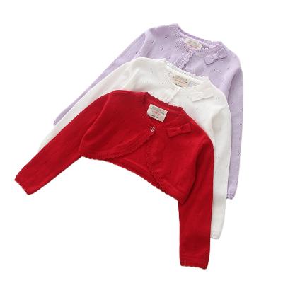 China Anti-wrinkle baby cardigan long girdle baby girl cotton knitted sweater jacket toddler shrug coat infants cropped knit cardigan for sale