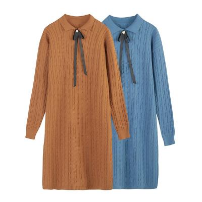 China 2020 New Arrival Anti-Static Women Long Elegant Knit Dress Ladies Wire Sweater Dress for sale