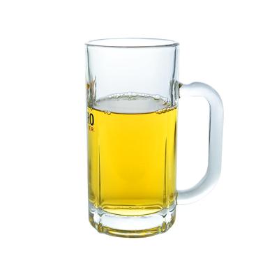 China NO factory hot sale 500ml clear drink beer glass mug with high temperature mug logo for sale