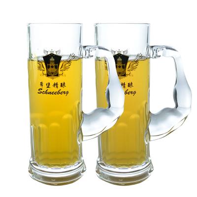 China Wholesale Handmade 20oz Hand Blown Beer Mug Glass Etched Etched Custom Glass Beer Mug Logo for sale