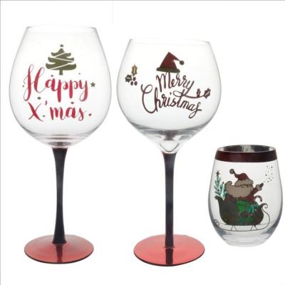 China Wine Glass Personalized Design And Painted Color Available Glassware Custom Christmas Wine Glasses for sale