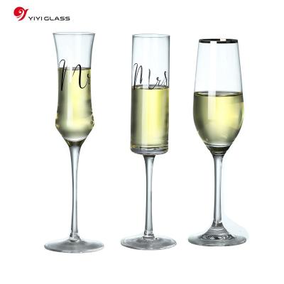 China Xinye Crystal Champagne Glasses Classy Champagne Flutes Viable Lead Free Premium Hand Blown For Gift for sale