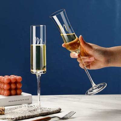 China Sustainable Luxury Vintage Custom Logo Sublimation Long Stem Champagne Crystal Glass Cup For Party Home for sale