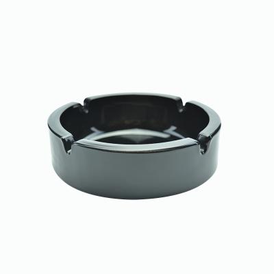 China Hot Selling OEM Custom Logo And Color Glass Cigar Ashtray Custom Available Black Painted Ashtrays for sale