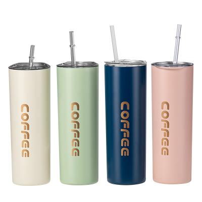 China Sustainable Lean Multicolor Straight 600ml Sublimation Masks Stainless Steel Tumblers With Straws for sale