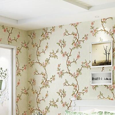 China Wholesale 3d luxury artificial stereo beautiful retro farmhouse natural rose flower wallpaper waterproof wallpaper for sale