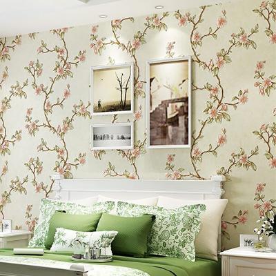 China Farmhouse Flower Pattern 3d Premium Beautiful Material Wall Panel Deep Embossed Stereo PVC Vintage Wallpaper Rolls for sale