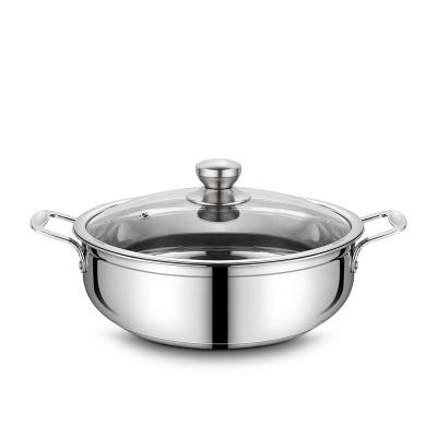 China Shop Viable Wholesale Hot Pot 24cm Multilayer Stainless Steel SUS304 Bottom for sale