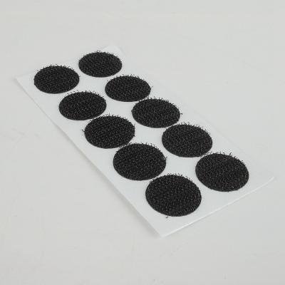 China Factory Price 25mm Self Adhesive Hook And Loop Dots Viable Round Coin Back Glue Black for sale