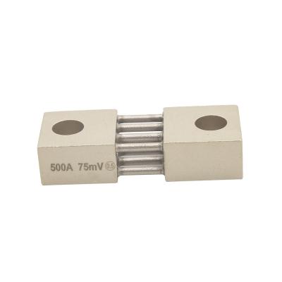 China Signal screw 500A weding economic competitive China manufacturer manganin fixed gold color electrical DC current shunt for sale