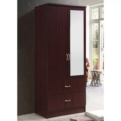 China Adjustable (height) High Quality Vintage Red Wood Grain Openable Hinged Wardrobe Customized Modern Design Closet For New Home for sale