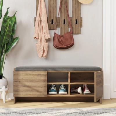 China Extendable Modern Design Living Room Furniture Walnut Wooden =Cushions Shoe Storage Table High Entrance Cabinet for sale