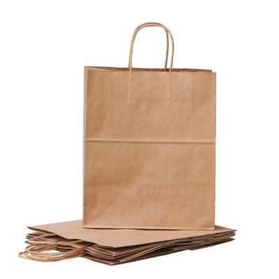 China Recyclable Logo Printed Recyclable Kraft Paper Bag With Twisted Handle , Gift Reusable Shopping Paper Bags for sale