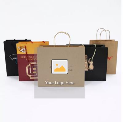 China Recyclable Custom Printed Your Own Logo Custom Paper Bag With Logo Print , Paper Packaging Bag for sale