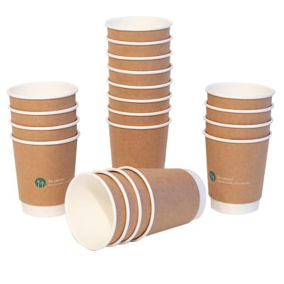 China Coffee Mug Biodegradable Disposable Paper Insulated Hot Tea Drinks 12oz Coffee Mug Takeaway Wall Double With Lids for sale