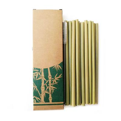 China Eco Friendly Wholesale Bamboo Straws 20cm Biodegradable Bamboo Traw With Box And Brush for sale