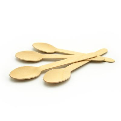 China Eco Friendly Custom Logo Printed Disposable Ice Cream Wooden Spoon for sale