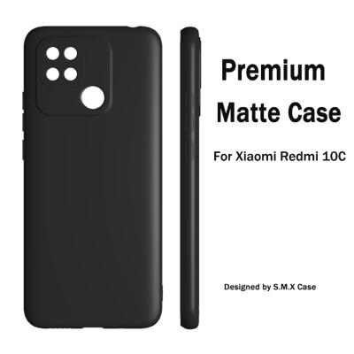 China Premium Soft Black Shockproof Soft TPU Cell Phone Silicone Matte Cell Phone Case For Xiaomi MI Redmi 10C for sale