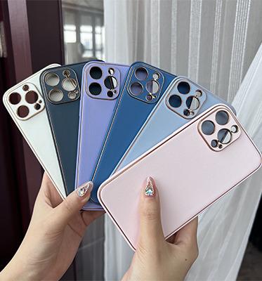 China Hot Selling Amazon Full Cover Shockproof Plated Genuine Leather Proof Bulk Cell Phone Cases 2022 For iPhone 14 for sale