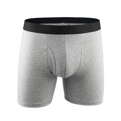 China Antibacterial Special Hot Sale Plus Size Cotton Men's Long Leg Boxer Open Fly Underwear for sale