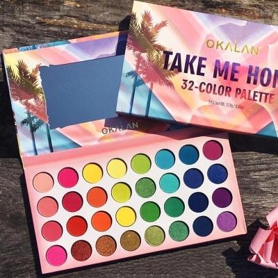 China Waterproof Eyeshadow Shimmer Matte 32 Colors Eyeshadow Palette Highly Pigmented for sale