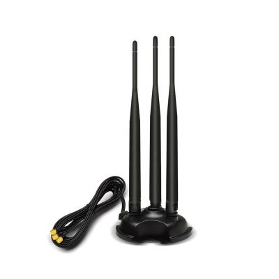 China New 3 in 1 dual band wifi 2.4g 5.8g antennas 5g BT BTS antenna sma with megnetic base station antenna 3 in 1 wifi antenna for sale