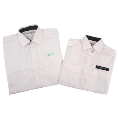 China Long Sleeve Cotton Anti Shrink White Workwear With Customer Logo In New Factory Wholesale for sale