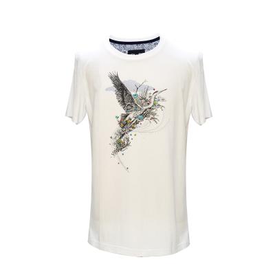 China Anti-Wrinkle Cotton Men's T-shirt With Latest Printing Design T-shirt Custom White Cotton Men's T-shirts Printed for sale