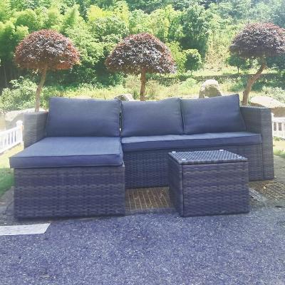 China Modern L Shaped Garden Sofa Set Furniture Rattan Outdoor Rattan Corner Sofa Set Wicker Outdoor Couch Garden Sofa for sale