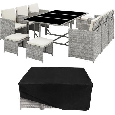 China Wholesale Price Space Saving Rattan Outdoor Dining Table Chair for sale