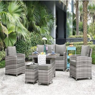 China Outdoor Furniture Sofa Set Wicker Rattan Modern 7 Seater Sofa Set Large Modern Living Room Patio for sale