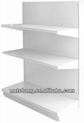 China Double Sided Super Market Shelving Priced Shoe Stores Coat Shelving Racks for sale