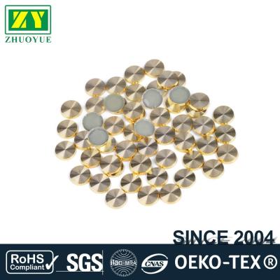 China Aluminum Materail Hot Fix Check Nailhead Round / Hole Shape Shiny With Clear Lines for sale